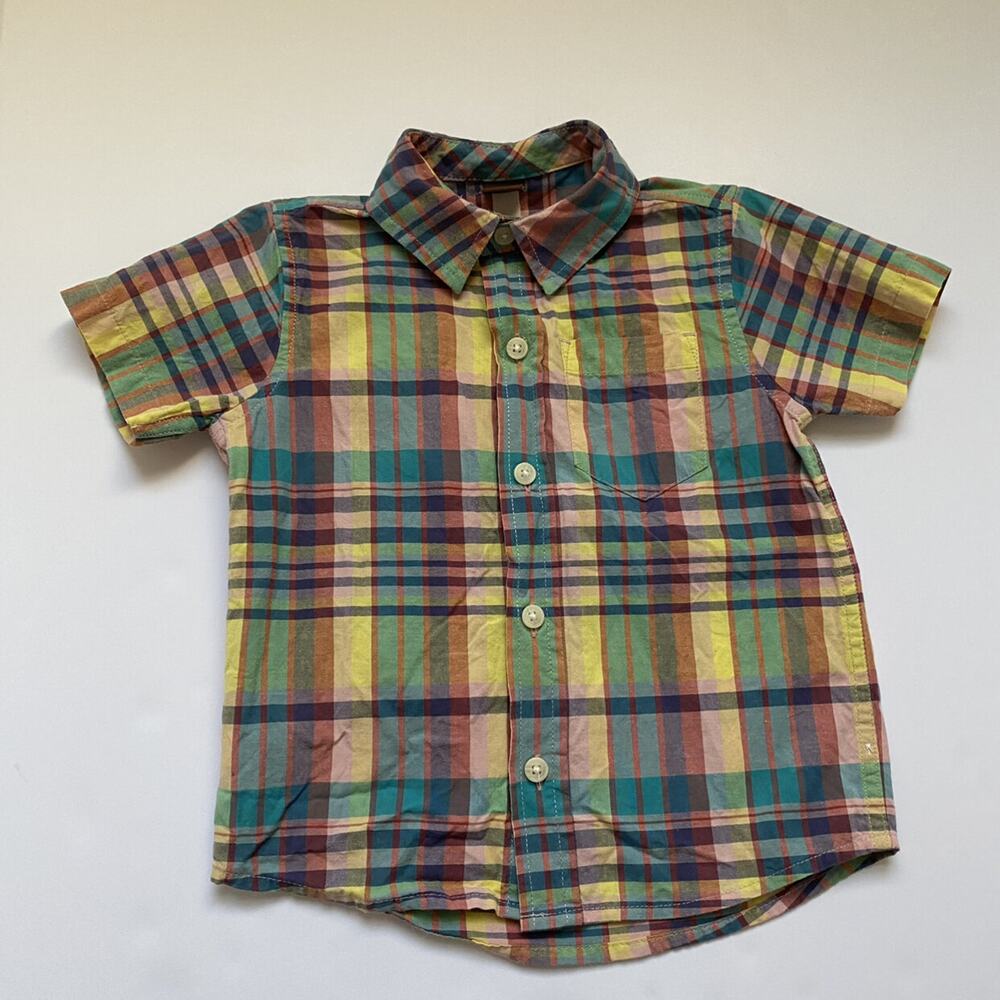 Tea collection Yellow Plaid Button Down